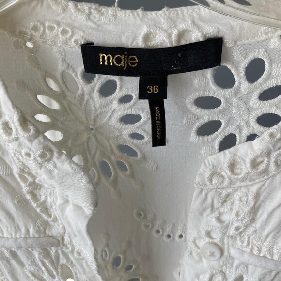 Maje Rapala White Eyelet Dress - Picture 6 of 9